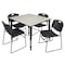 Regency Tables > Height Adjustable > Square Table & Chair Sets, 48 W, 48 L, 23-34 H, Maple TB4848PLAPBK44BK - alternate 1
